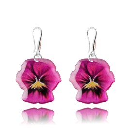 Beautiful Small Flower Earrings Hanging Birthday Gifts Love for Women (Fuchsia)