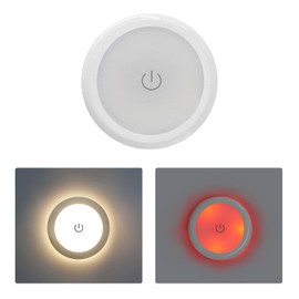 THALASSA 3W 12V Small Ceiling Light, Red Mode Interior Lights for Driving ConsolesBoat Yacht RV Caravan, Dual Color Dimmable LED with In-built Touch Switch for RV Interior (Warm White & Red) D2.83inch