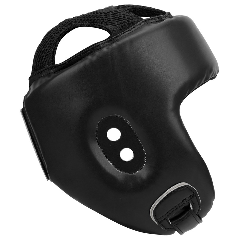 Boxing Helmet PU Leather Adjustable Head Guard Sanda Kickboxing Training