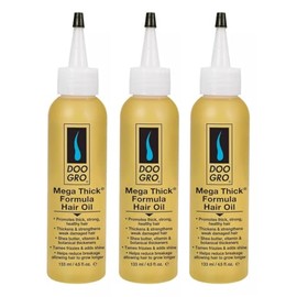 DOO GRO Mega Thick Formula Hair Oil for Thicker, Stronger, Healthier Hair, 4.5 fl oz (Pack of 3)
