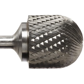 Drill America SC-9 Carbide Burr/Rotary File Cylindrical Radius-End Double Cut for Die Grinder 1" Dia. x 1" Cut Length with 1/4" Shank and 2-3/4" Overall Length, DUL Series