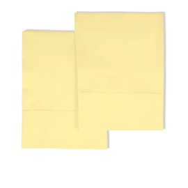Pizuna Pure 100% Luxury Cotton Queen Size Pillow Case Mellow Yellow, 1000 Thread Count 100% Long Staple Cotton Sateen Pillowcase, Pillow Covers with Stylish 4" Hem (Combed Cotton Pillowcase)