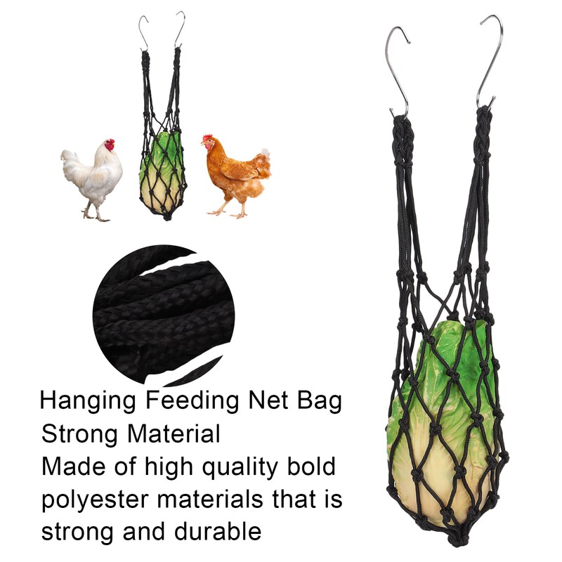 Hanging Feeding Net Bag Poultry Fruit Holder Chicken Cabbage Feeder