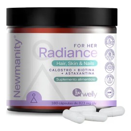Radiance Suplemento para Uas, Cabello y Piel - 2 meses - con Colgeno, Biotina, cido Hialurnico, Colostro, Omega 3, Vitamina E y Astaxantina -...      