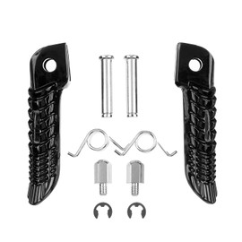 VPZMT Motorcycle Front Rider Foot Pegs Brackets Kit Fits for 2006-2010 suzuki GSXR600 GSXR750 (Front-Black-1)