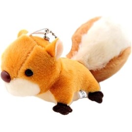 Haohaiblooms Brown Cartoon Squirrel Plush Keychain - Mini Squirrel Pendant for DIY Key Ring, Birthday Gifts, Bag Accessories, Home Decor, Cute Big Tail Stuffed Animal for Backpacks and Key Chains