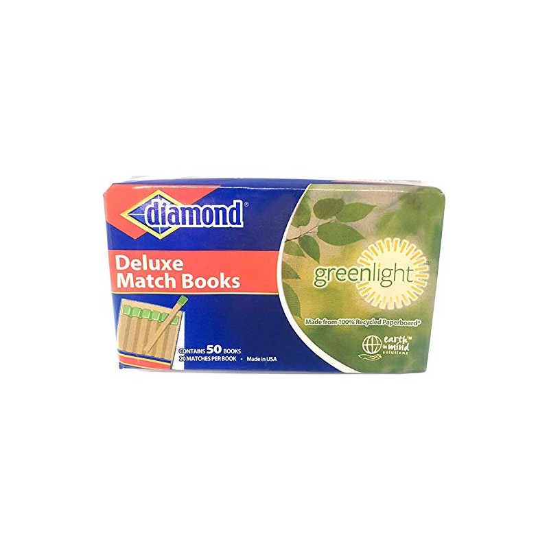 Diamond Deluxe Greenlight Match Books - 1000 Matches