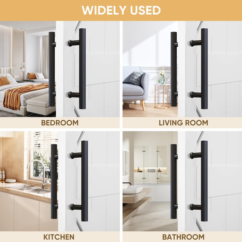 JUBEST 12" Push Pull Barn Door Handle, Double Side H