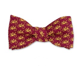 Josh Bach Men's Bicycles Self-Tie Silk Bow Tie in Red, Made in USA