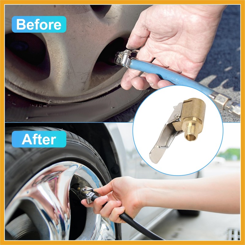 Partuto 2pcs Tire Chuck with Clip Adapter Air Chuck Tire