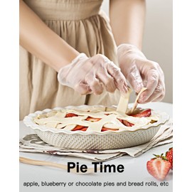 getstar Ceramic Pie Pan, 9 inch Pie Dish for Baking, Non-Stick, Oven & Dishwasher Safe, Farmhouse Decor Quiche Baking Dish, Pie Plate, Deep Dish Pie Pan (Embossed Dots)