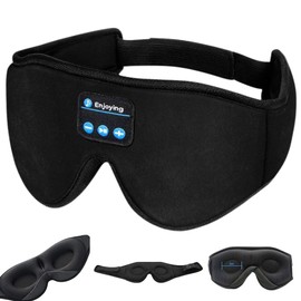 ePalZoneXP Wireless Bluetooth 5.2 Sleep Mask Sleep Headphones Eye Mask Bluetooth Headphones Bluetooth Sleep Mask, 3D Eye Mask for Sleeping Mask Music Sleeping Headphones for Side Sleepers Music Headphones Sleep Headphones Earphones AU (Black)