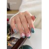 AutyaMee Semi Cured Gel Nail Strips (Green Cat Eye), Christmas