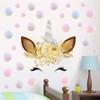 Maydahui 3 Sheets Unicorn Wall Decals 11inch Gold Flowers Wall