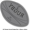 'Rugby Ball' Rubber Stamp - Unmounted Design for Crafting &
