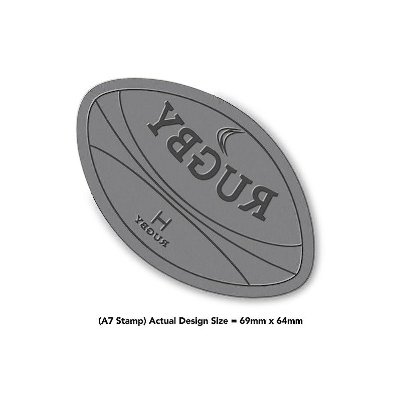 'Rugby Ball' Rubber Stamp - Unmounted Design for Crafting &