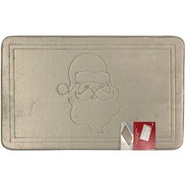 Victoria Classics Holiday Christmas Santa Silver Grey Memory Foam Anti Fatigue Kitchen Bath Mat