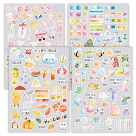 younikat Sticker Set I Children I Over 200 Stickers I Watercolour Pink I dv_1420