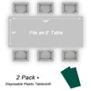 QIKSION Dark Green Plastic Table Cloth Disposable 2 Pack, 54