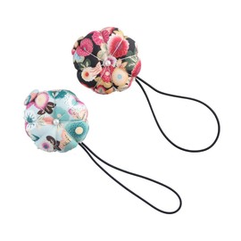 2Pcs Pumpkin Needle Pin Cushion Holder,Wrist Pincushion with Elastic Strap Pumpkin Needle for Sewing Cushion Pincushions for Needlework or DIY Crafts