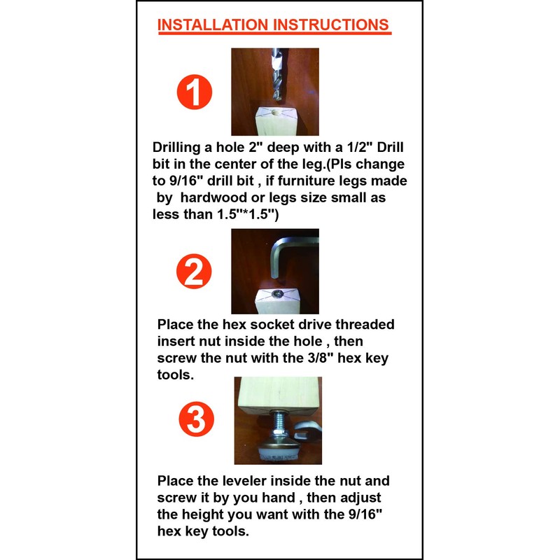 Hot Favorable Furniture Levelers - Adjustable Leveling Legs for Tables