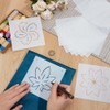 BENECREAT 16Pcs Plastic Sashiko Stencil, 5x5inch Flower Patterns Embroidery Tool