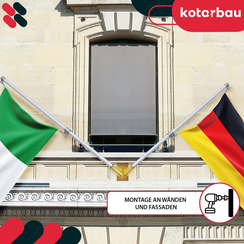 KOTARBAU® Flag Holder 2-Way Screwing Flag Pole Holder Flag Holder