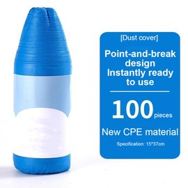 MTSDM 100 PCS (50 Pairs) Disposable Shoe Covers Boot Covers, Premium Thickened Dustproof Waterproof Non-Slip Recyclable Shoe Booties Covers for Indoors, Durable Protector Covers Fits Most Shoes(Blue)