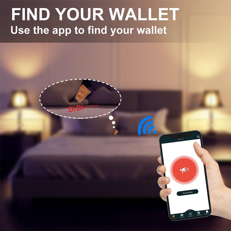 Mens Wallet Tracker Work for Anroid & iOS Device, Smart