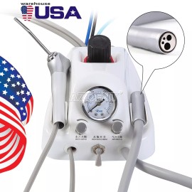 Unbranded Portable Dental Turbine Unit 3 Way Syringe Work with Air Compressor 4 Holes