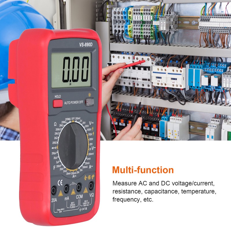 VS-890D Digital Multimeter AC DC Voltage Current Resistance Tester with