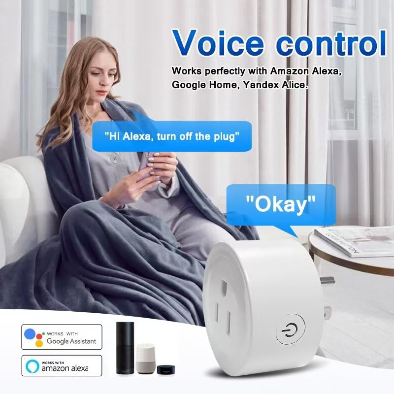 HapIntlNex Smart Plug, WiFi Outlet Compatible with Alexa & Google