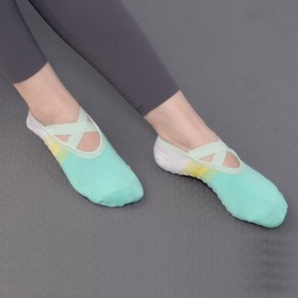 Kids' Summer Non-Slip Pilates & Yoga Dance Socks - Thin Cotton, Solid Color (4-Pack) Size/Blue Pink 20ea