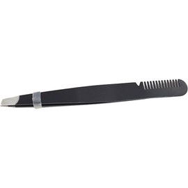 ZJchao Pinzas para Cejas de Acero Inoxidable con Peine y Punta Inclinada, Precisión Profesional para Maquillaje, Herramienta Ligera Portátil para Mujeres