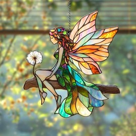 Fairy Acrylic Suncatcher Lightcatcher Enchanted Forest Fairy Window Hanging Elf Ornament Fairy Garden Lover Gift