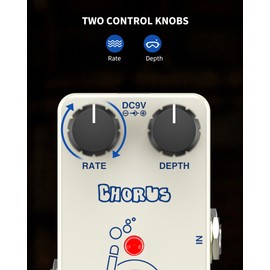 POGOLAB Mini Chorus Guitar Effects Pedal, True Bypass, Analog Chorus for Lyrical Slow Pop
