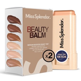 Miss Splendor Serum-Boosted Skin Tint Balm 2 Pack – (Shade 4) Beauty Balm Skin Tint Stick for Women, Hybrid Foundation & Skincare, Splendor Skin Tint, Sheer-to-Light Buildable Coverage