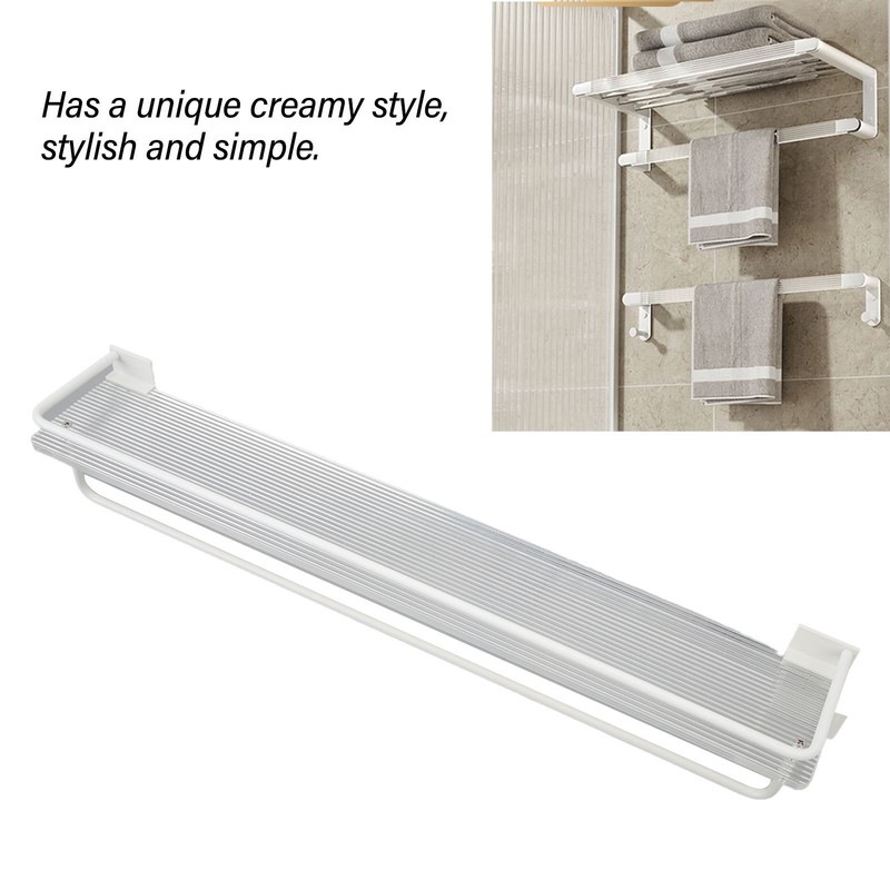 60cm Bathroom Wall Mounted Storage Shelf Punch Free Wall Mounted