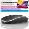 Harfoowo Rechargeable Bluetooth Mouse, Black, 450mAh Battery, 3 DPI Levels,