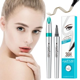 Eyebrow Pen - 4 Tip Micro-Fork Microblading Eyebrow Pen - Waterproof Eyebrow Pencil with Hair Like Strokes - Create Natural Eyebrows, Long Lasting, Smudgeproof