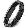 RTZN® Black Leather Bracelet for Men – Premium Artisan Handcrafted