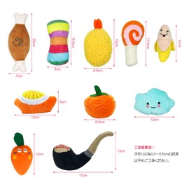 Hreaiaps H02 Dog Toy, 10-Piece Set, Dog Chew Toy, Sound, Plush, Cute, Dog Toy, Pet Supplies, Relieves Lack of Exercise, Stress Relief, Funny, Clean, Safe, Durable, Dogs, Cats, Toothpaste, Toss Toy,