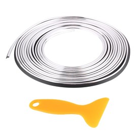 Car Interior Decoration Trim Strips Car Interior Trim Strips Door Dashboard Air Vent Steering Wheel Flexible Decor Line (Silver)