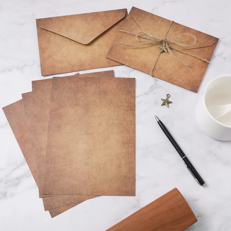 SAVITA Antique Envelopes and Paper Set - 6.4x4.5inch Ancient Retro