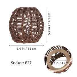 GANAZONO Wicker Rope Boho Basket Woven Rope Design Ceiling Pendant Lamp Cover Chinese Style Grey Lampshade for Home Store Decor