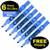Avery Hi-Liter 24016 Fluorescent Blue, Chisel Tip, Pack of 6