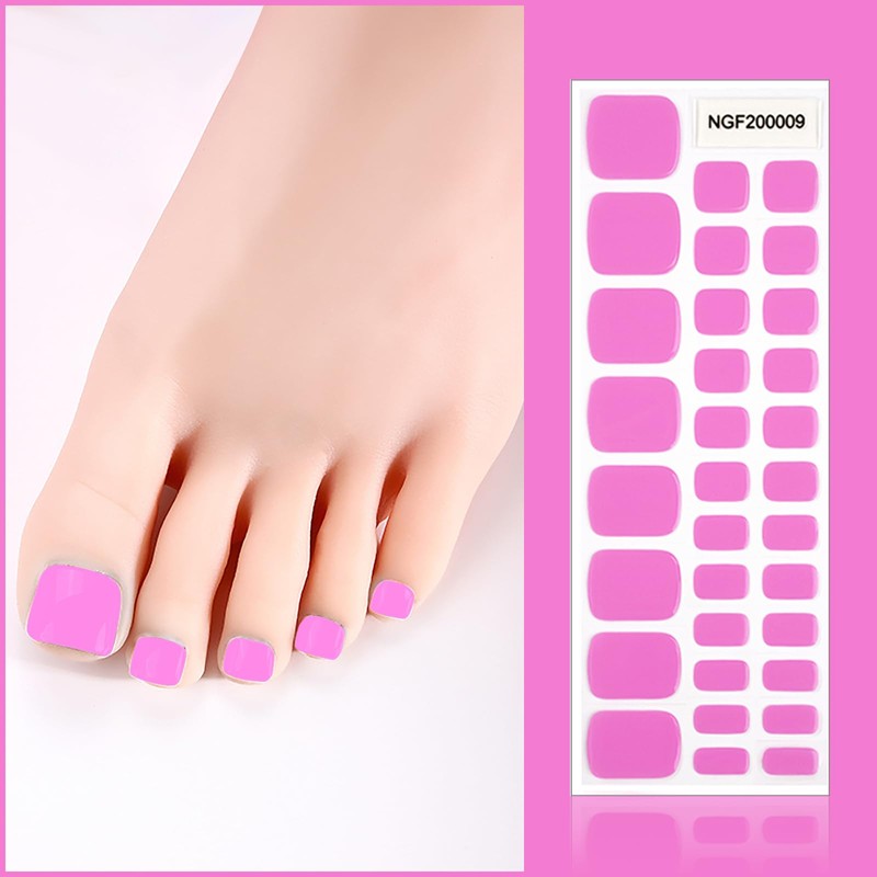 SILPECWEE Semi Cured Gel Nail Strips, Toenails Stickers Full Nail