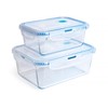 HUSANMP Borosilicate Tempered Glass Food Storage Containers with BPA-Free Lids,