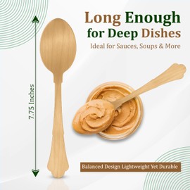 Perfect Stix Disposable Wooden Spoons, 7.75 Inches, 200 Count, Birchwood