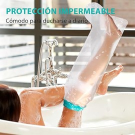 Cubierta Impermeable para Piernas para Ducha y Baño, Bolsa Protectora para Pierna de Adulto, Bota para Bano Reutilizable para Rodilla, Pie y Tobillos con Heridas, Fracturas y Tatuajes (B)